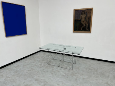 Table de salle à manger avec socle pliable de Max Sauze Studio, France, 1970s, vue 2