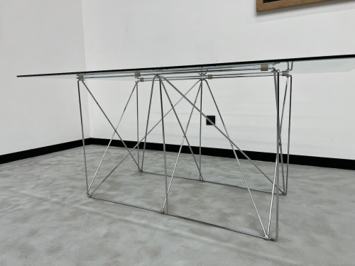 Table de salle à manger avec socle pliable de Max Sauze Studio, France, 1970s, vue 5