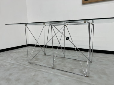 Table de salle à manger avec socle pliable de Max Sauze Studio, France, 1970s, vue 5