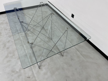 Table de salle à manger avec socle pliable de Max Sauze Studio, France, 1970s, vue 7