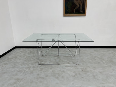 Table de salle à manger avec socle pliable de Max Sauze Studio, France, 1970s, vue 13