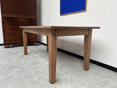 Table de ferme en chêne massif, années 70, vue 8