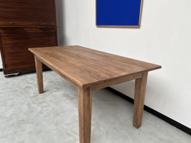 Table de ferme en chêne massif, années 70, vue 9
