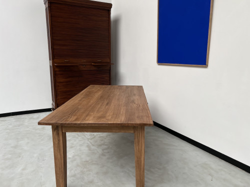 Table de ferme en chêne massif, années 70, vue 12