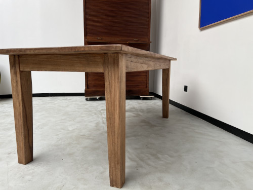 Table de ferme en chêne massif, années 70, vue 13
