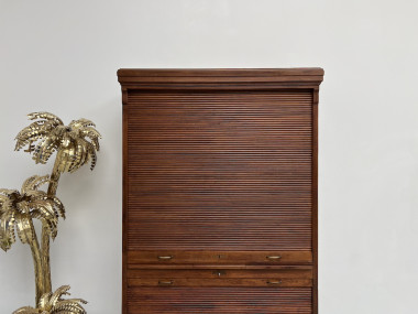 Armoire à rideaux en chêne massif, circa 1930, vue 3