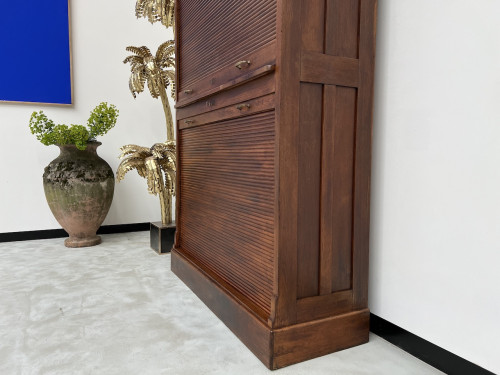 Armoire à rideaux en chêne massif, circa 1930, vue 6