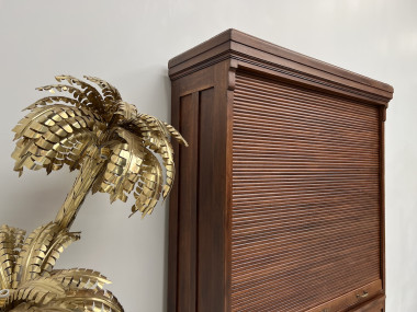 Armoire à rideaux en chêne massif, circa 1930, vue 9