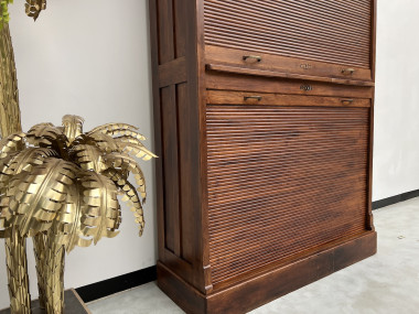 Armoire à rideaux en chêne massif, circa 1930, vue 10