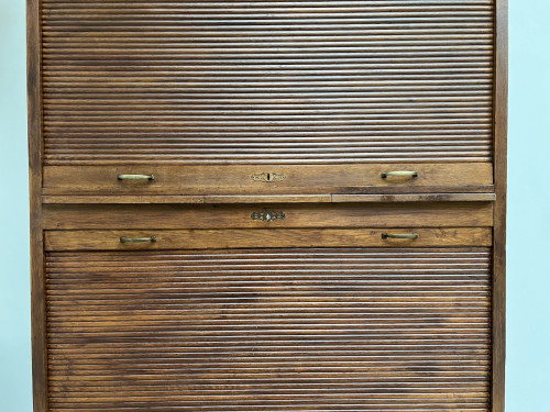 Armoire à rideaux en chêne massif, circa 1930, vue 20