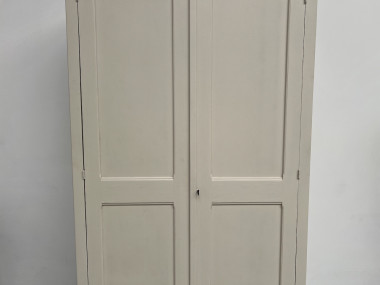 Armoire art déco 1930 restaurée, couleur lin pur, vue 6