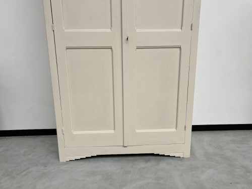 Armoire art déco 1930 restaurée, couleur lin pur, vue 7