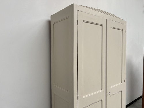Armoire art déco 1930 restaurée, couleur lin pur, vue 10