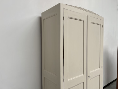 Armoire art déco 1930 restaurée, couleur lin pur, vue 10