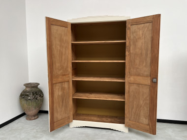 Armoire art déco 1930 restaurée, couleur lin pur, vue 13