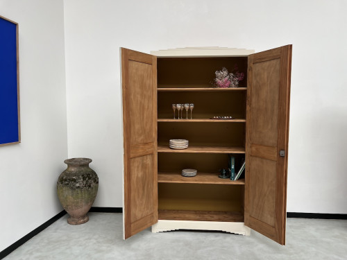 Armoire art déco 1930 restaurée, couleur lin pur, vue 15