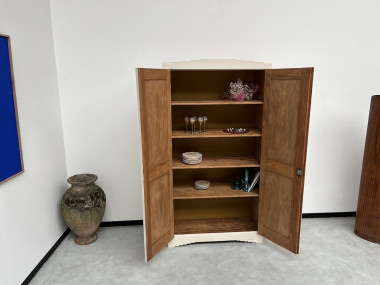 Armoire art déco 1930 restaurée, couleur lin pur, vue 21