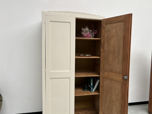 Armoire art déco 1930 restaurée, couleur lin pur, vue 22