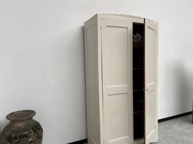 Armoire art déco 1930 restaurée, couleur lin pur, vue 26