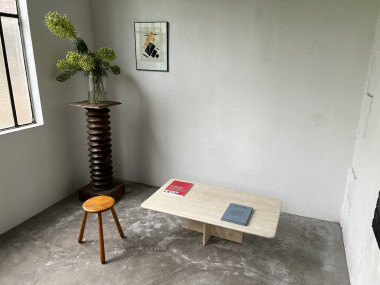 Table basse en travertin, Italie, années 80, vue 2