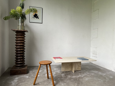 Table basse en travertin, Italie, années 80, vue 3