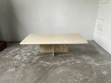 Table basse en travertin, Italie, années 80, vue 8