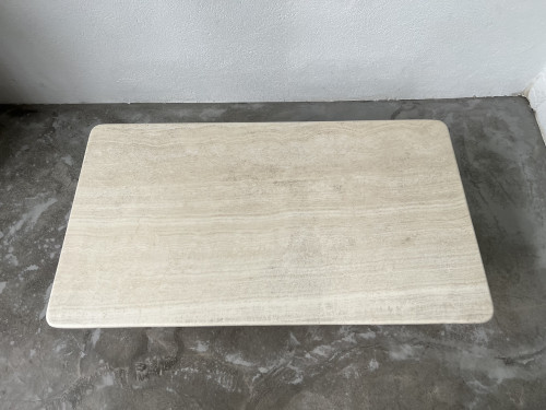Table basse en travertin, Italie, années 80, vue 9