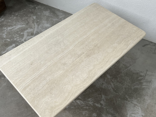 Table basse en travertin, Italie, années 80, vue 12