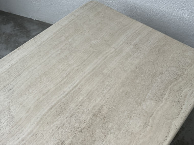 Table basse en travertin, Italie, années 80, vue 14
