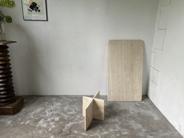 Table basse en travertin, Italie, années 80, vue 16