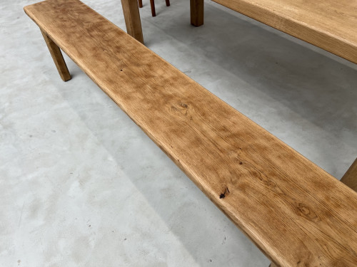Banc en chêne massif des années 60, vue 5