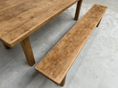 Banc en chêne massif des années 60, vue 8