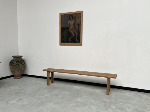 Banc en chêne massif des années 60, vue 14