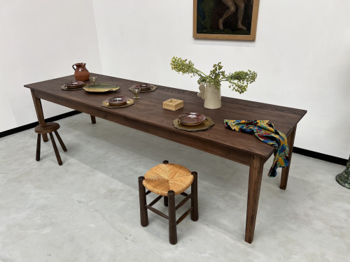Grande table de ferme 300 X 90 cm "Dark Brown", vue 1