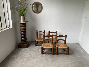 4 chaises de cheminées basses par Charles Dudouyt, vue 2