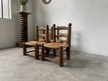 4 chaises de cheminées basses par Charles Dudouyt, vue 4