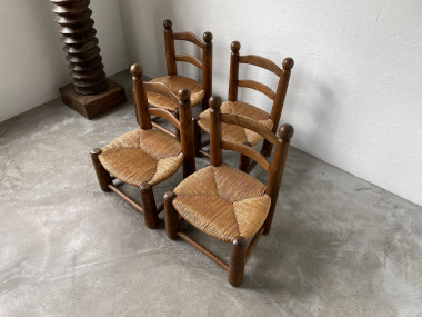 4 chaises de cheminées basses par Charles Dudouyt, vue 5