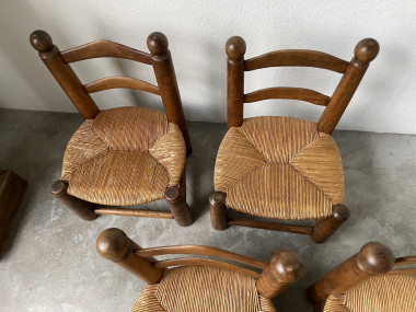 4 chaises de cheminées basses par Charles Dudouyt, vue 8