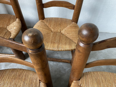 4 chaises de cheminées basses par Charles Dudouyt, vue 9