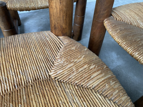 4 chaises de cheminées basses par Charles Dudouyt, vue 11