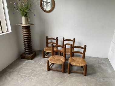 4 chaises de cheminées basses par Charles Dudouyt, vue 14