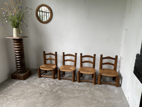 4 chaises de cheminées basses par Charles Dudouyt, vue 16