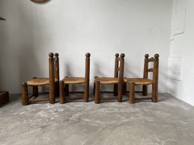4 chaises de cheminées basses par Charles Dudouyt, vue 18