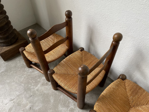 4 chaises de cheminées basses par Charles Dudouyt, vue 20