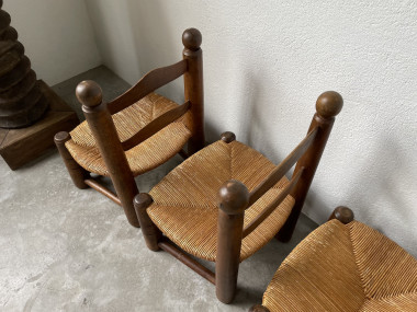 4 chaises de cheminées basses par Charles Dudouyt, vue 20