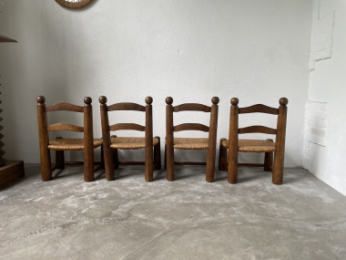 4 chaises de cheminées basses par Charles Dudouyt, vue 24