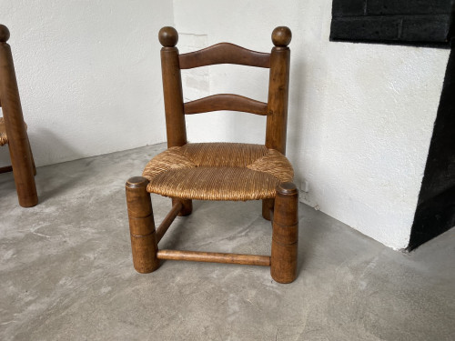 4 chaises de cheminées basses par Charles Dudouyt, vue 26