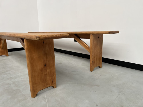 Paire de bancs en pin, DLG Charlotte Perriand, vue 5