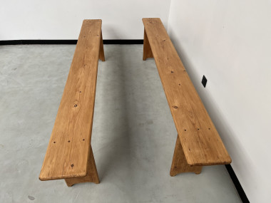 Paire de bancs en pin, DLG Charlotte Perriand, vue 6
