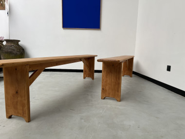 Paire de bancs en pin, DLG Charlotte Perriand, vue 13